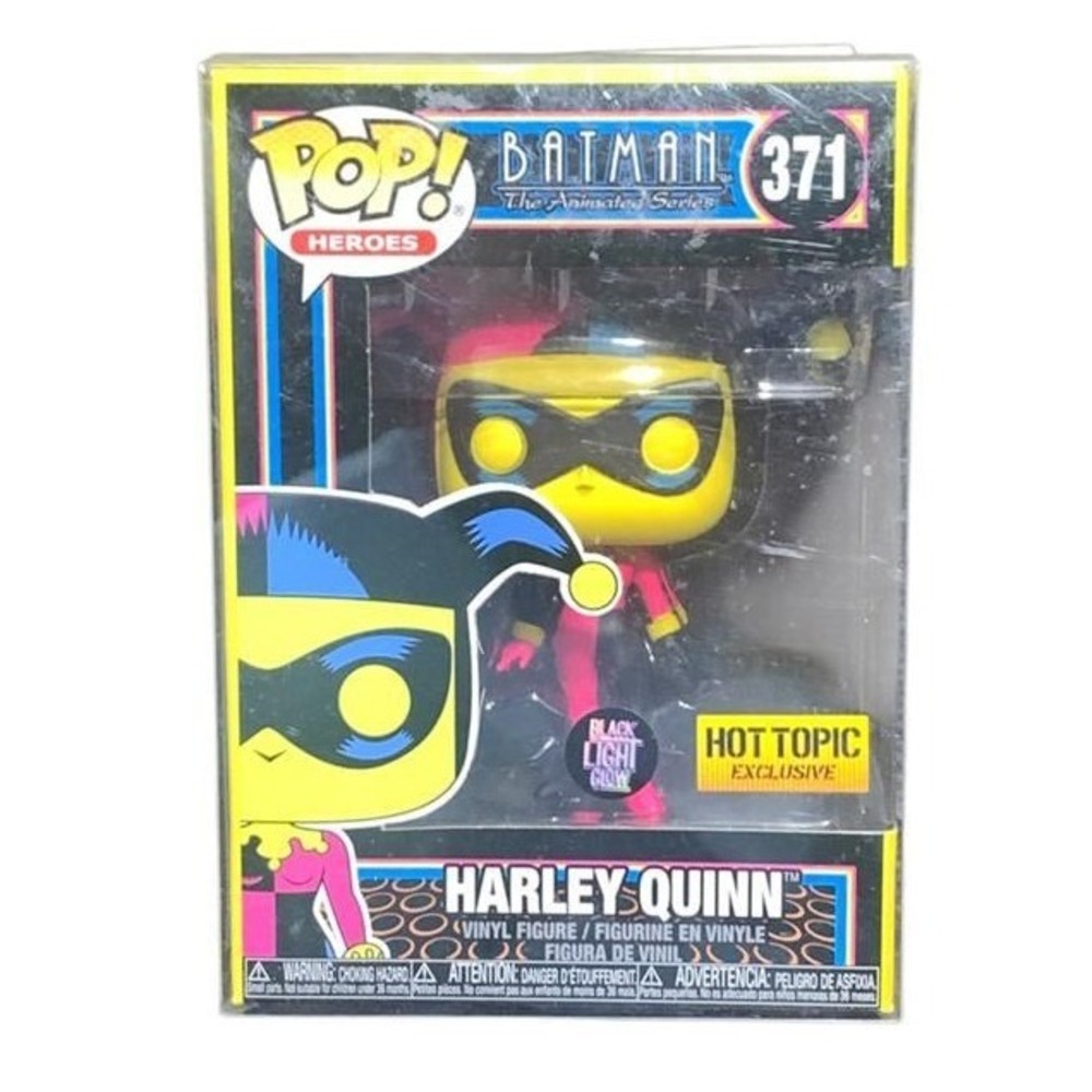 Funko Pop Harley Quinn 371 Black Light Glow Hot Topic Exclusive Batman Series